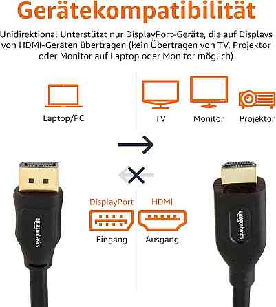 Кабель DisplayPort на HDMI 0,9 м для ПК монітора проектора Full HD цифровое аудио чёрный Киев
