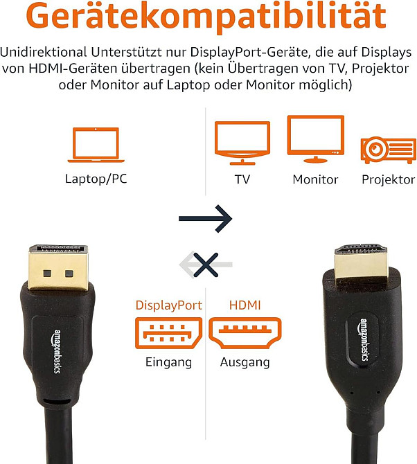 Кабель DisplayPort на HDMI 0,9 м для ПК монітора проектора Full HD цифровое аудио чёрный Киев - изображение 6