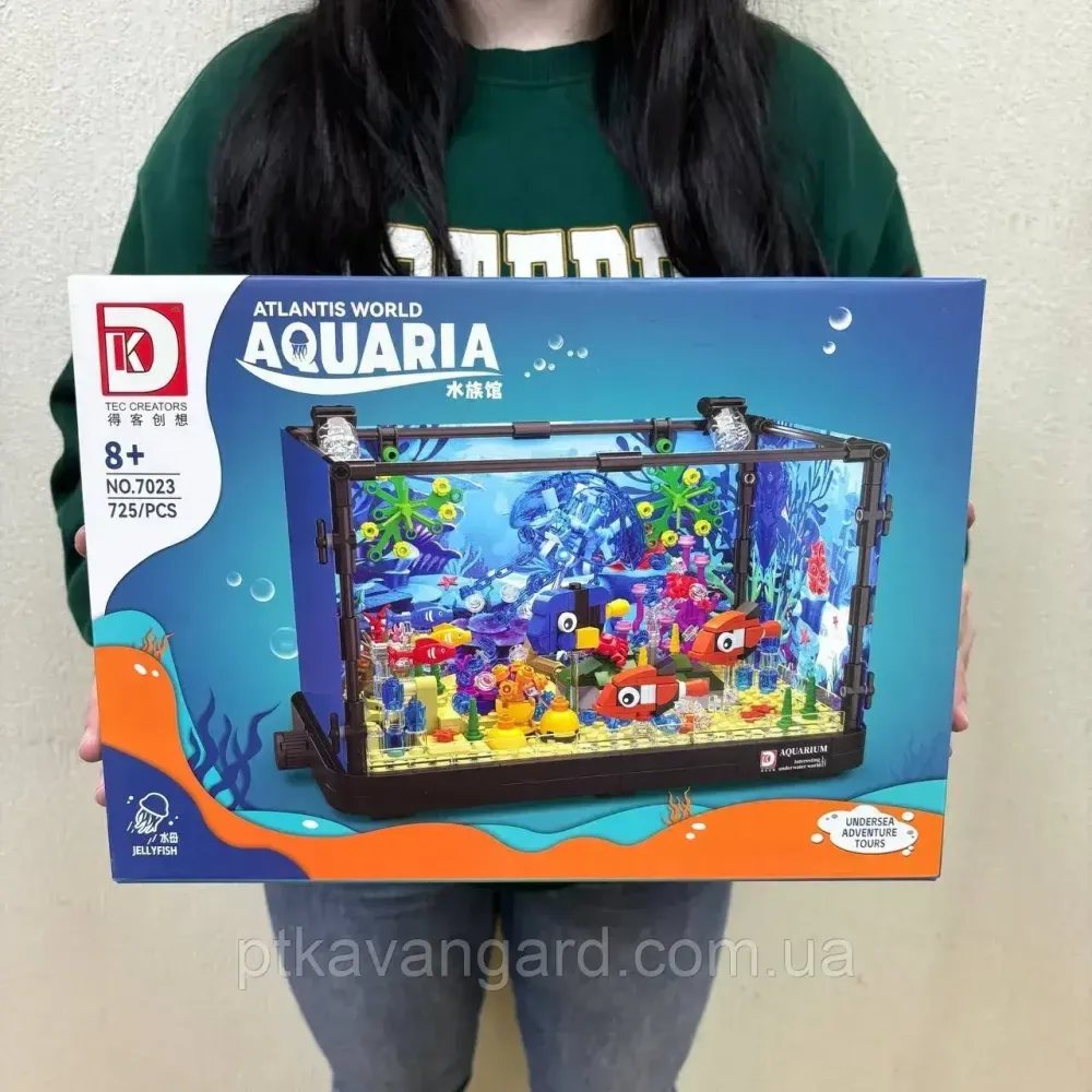 Конструктор 3D акваріум з рибками 725 деталей підсвічування 7023 Хмельницький - фото 2