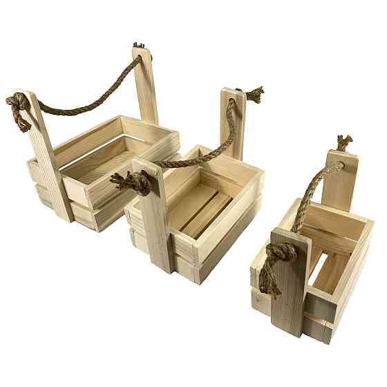 Набор садовых ящиков для цветов или хранения вещей 3 шт, большой 26х18х10, средний 21х15х10, малый 16.5х12х10 Каменец-Подольский