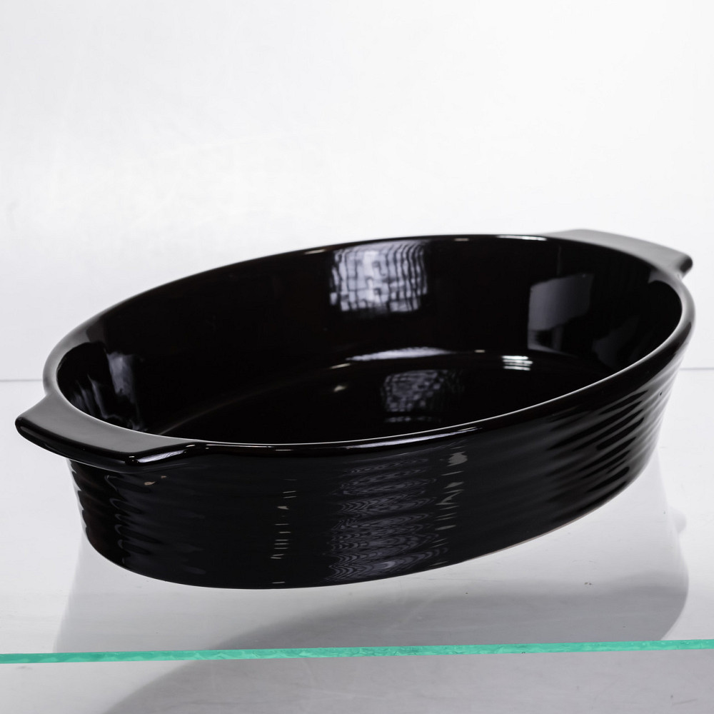 Yiwu Форма для запікання овальна 36×22.5×7 (см) форма для духовки 2 літри Чорний Коломия - фото 4
