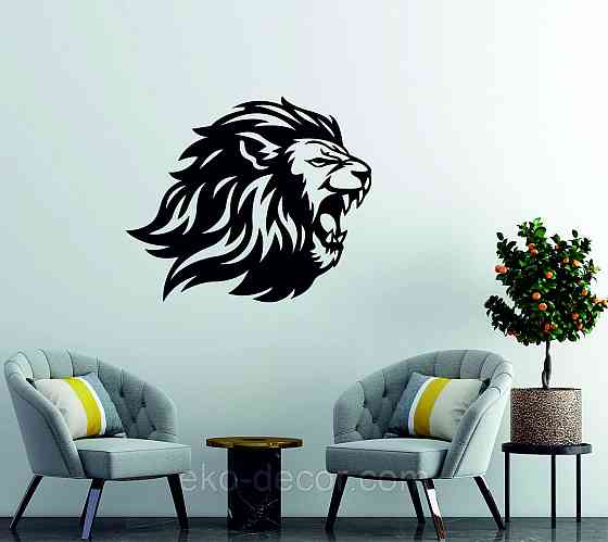 Настенный декор Панно  «Лев»  Декор на стену 70*60 см, Черный Киев