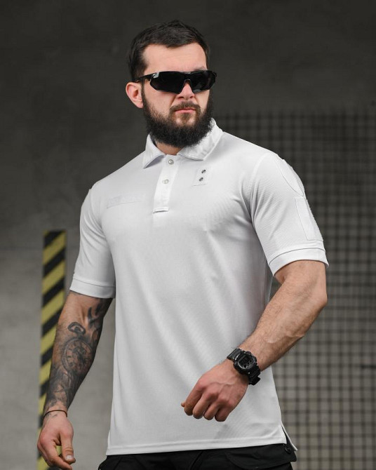 Тактична футболка поло PATRIOT біла ВТ6322 Одеса - фото 8