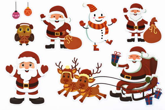 Новорічна наклейка Melinera 33 на 22 см різнобарвний Київ