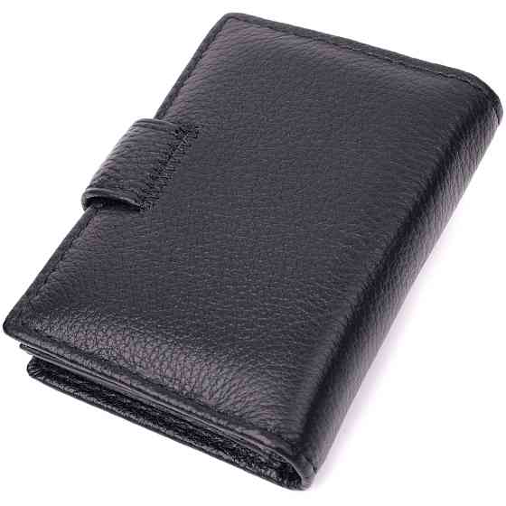 Надійна візитниця з натуральної шкіри ST Leather 22469 Чорний Київ