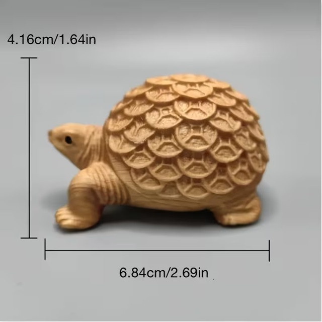 Деревянная фигурка черепахи с инь-янь – ручная резьба, декоративный талисман Киев - изображение 6