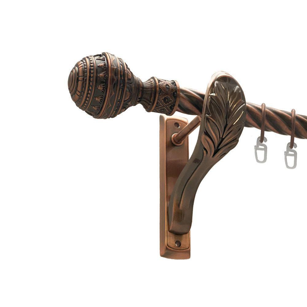 Карниз Orvit Арабеска металевий однорядний ретро скручена труба кільце металеве Мідь 25 мм 160 см Львов - изображение 1