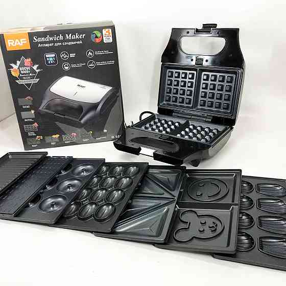 Сендвічниці бутербродниці RAF R.551 850 Вт 8 в 1, Мультимейкер бутербродниця вафлі гриль пончики ED-19 Івано-Франківськ