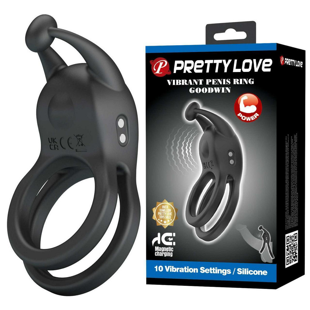 Кільце ерекційне Pretty Love - Goodwin Vibrating Double Penis Ring, BI-210222 Sex Aura Київ - фото 1