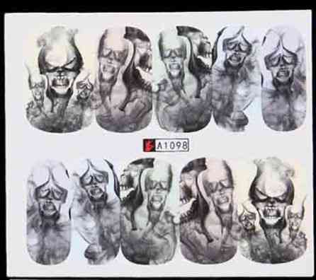 Наклейки для ногтей Хэллоуин Пиривидение 5 на 6 см черный Киев