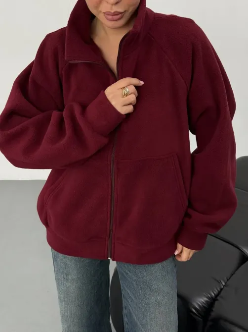 Женская базовая флисовая кофта оверсайз на молнии женская базовая флисовая кофта Харьков - изображение 4