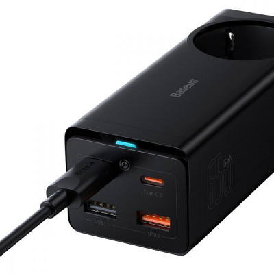 Зарядное устройство Baseus AC + 2xUSB-C 65W + 2xUSB black (PSZM000901) Винница - изображение 11