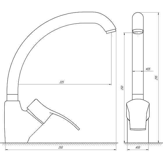 Смеситель для кухни Globus Lux QUEENSLAND GLQU-0203S-BIG-6-MARONE Киев