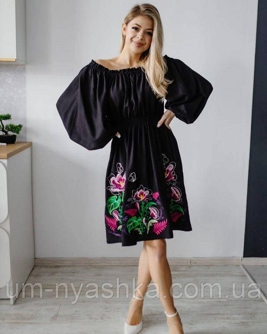 Платье вышиванка черное Эмилия Кривой Рог - изображение 4