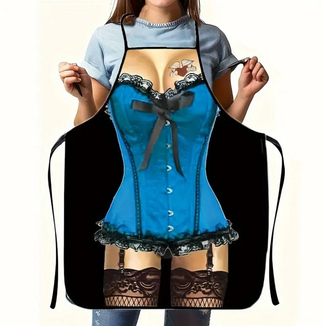 Фартух з приколом для дівчини 73 на 52 см різнобарвний Київ - фото 1