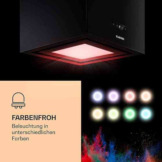 Люстра Умная островная вытяжка 595 м³/ч Управление через приложение Светодиодная панель Черный (Германия, Ровно