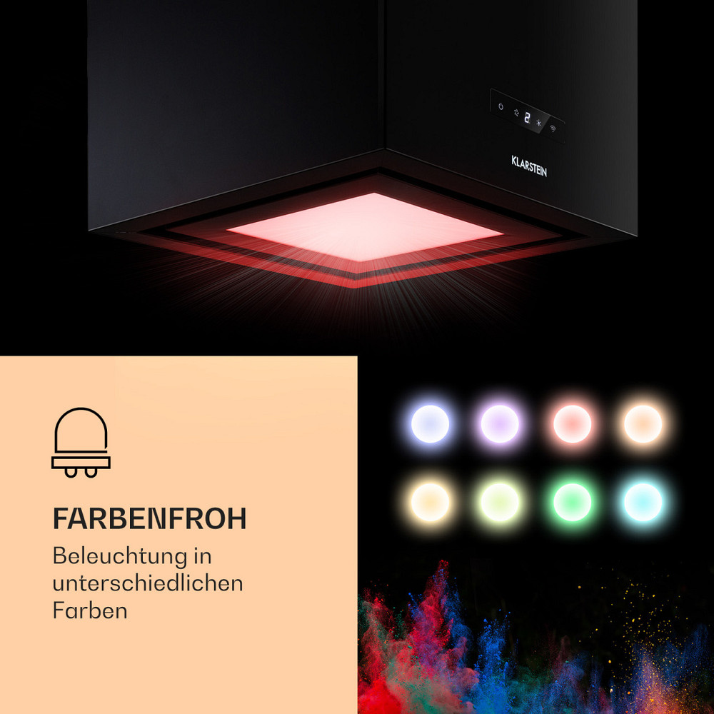 Люстра Розумна острівна витяжка 595 м3/год Керування через застосунок Світлодіодна панель Чорний (Німеччина, Рівне - фото 4