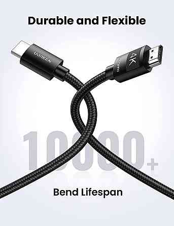 HDMI кабель v2.0 UGreen HD119 з підтримкою 4K@60Hz HDR ARC 40101 (Чорний, 2м) Николаев
