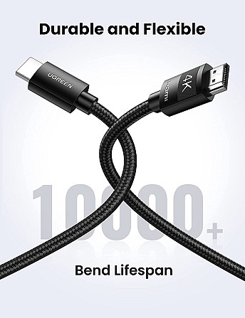 HDMI кабель v2.0 UGreen HD119 з підтримкою 4K@60Hz HDR ARC 40101 (Чорний, 2м) Николаев - изображение 3