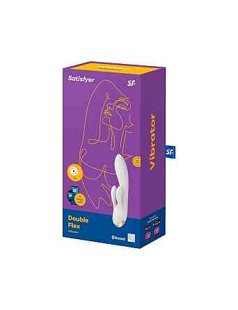 Смарт вібратор-кролик із подвійним відростком Satisfyer Double Flex White Sex Aura Київ