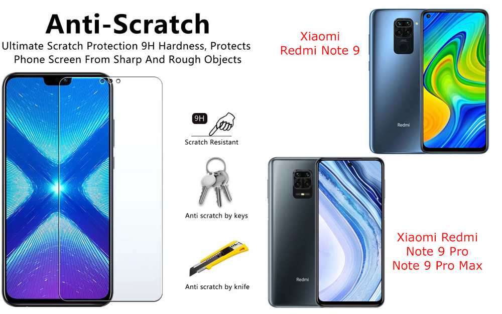 Захисне скло NeoGlass для Xiaomi Redmi Note 9, 9 Pro, 9 Pro Max – надпрозоре та стійке Київ - фото 1
