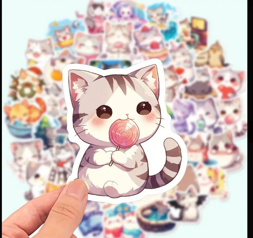 Набор милых наклеек с котами, 50 шт Киев - изображение 2
