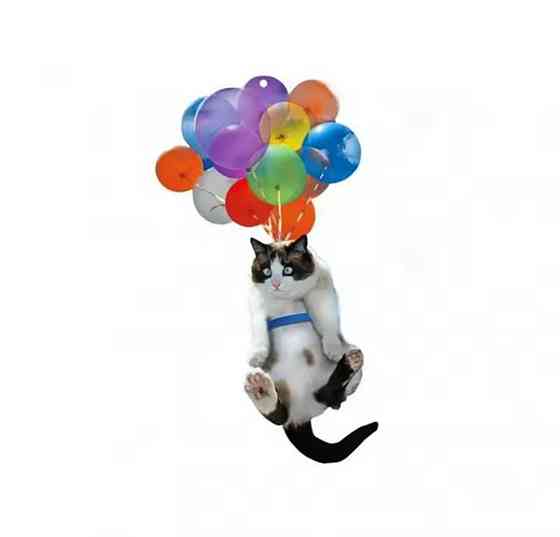 Подвеска в автомобиль на зеркало заднего вида котик на воздушных шарах 10 см разноцветный Киев