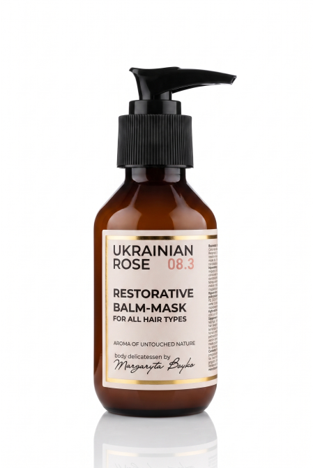 Восстанавливающая бальзам-маска для волос с кератином и коллагеном Ukrainian Rose 100 мл Киев - изображение 2