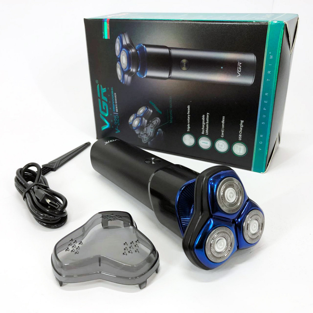 Електрична чоловіча бритва для бороди VGR V-325, Електробритва для догляду за бородою GB-53 Київ - фото 15