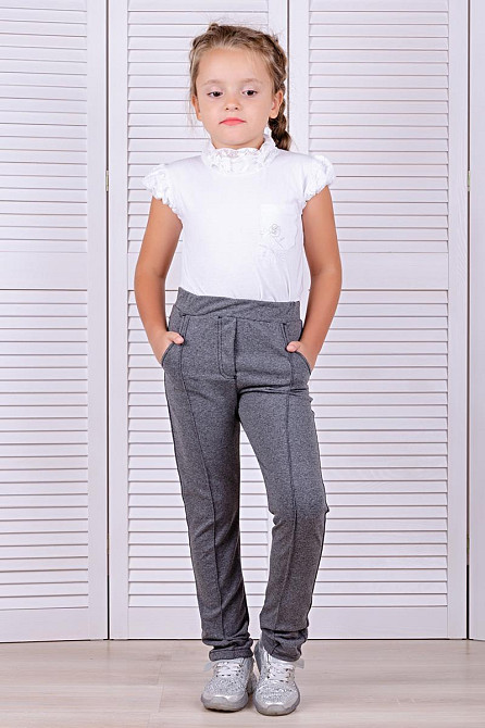 Брюки для девочек цвет серый топ Крохатушка одяг Киев - изображение 2