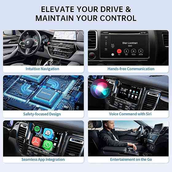 Бездротовий адаптер CarPlay Plug & Play, перетворення дротового Карплей для iPhone iOS 10+ для авто з 2015 року Київ
