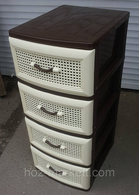 Пластиковий комод великий сітка бежево-коричневий 93х40х52 см Харків - фото 8