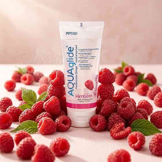 Съедобный лубрикант AQUAglide Raspberry на водной основе со вкусом малины, 100 мл Sex Aura Киев