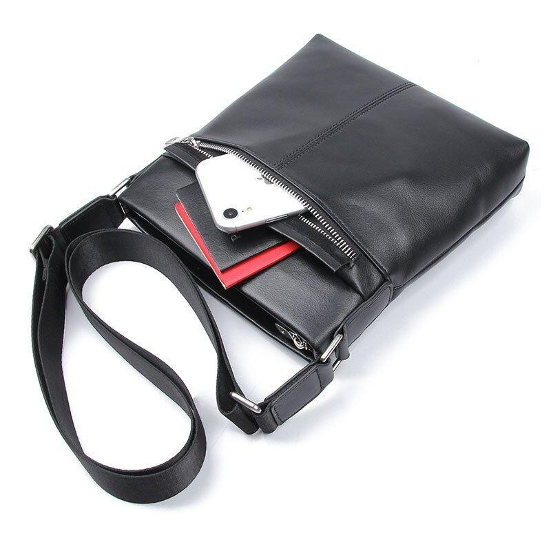 Сумка чоловіча в гладку шкіру Vintage 14981 Чорна Київ - фото 7