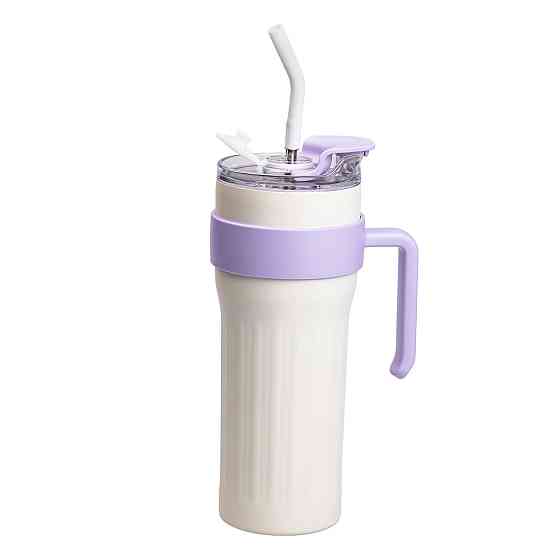 Термочашка Big Mac 1,2 л з трубочкою біла HP-14-24W Коломия