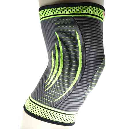 Компресійний наколінник MadMax MFA-284 3D Compressive knee support Dark grey/Neon green (1шт.) L Киев