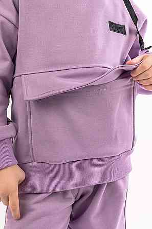 Костюм детский, спортивный х/б 100% (серый меланж, ментол, сиреневый,розовый, желтый) Крохатушка одяг 92, Сиреневый Киев