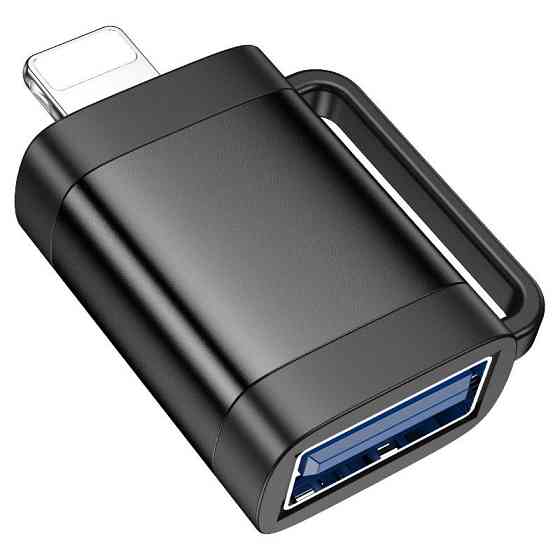 Адаптер HOCO UA31A iP male to USB female OTG adapter Black Одесса