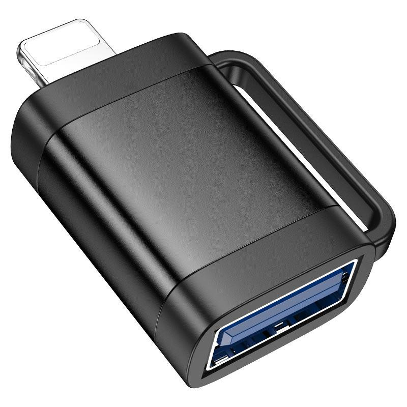 Адаптер HOCO UA31A iP male to USB female OTG adapter Black Одеса - фото 4