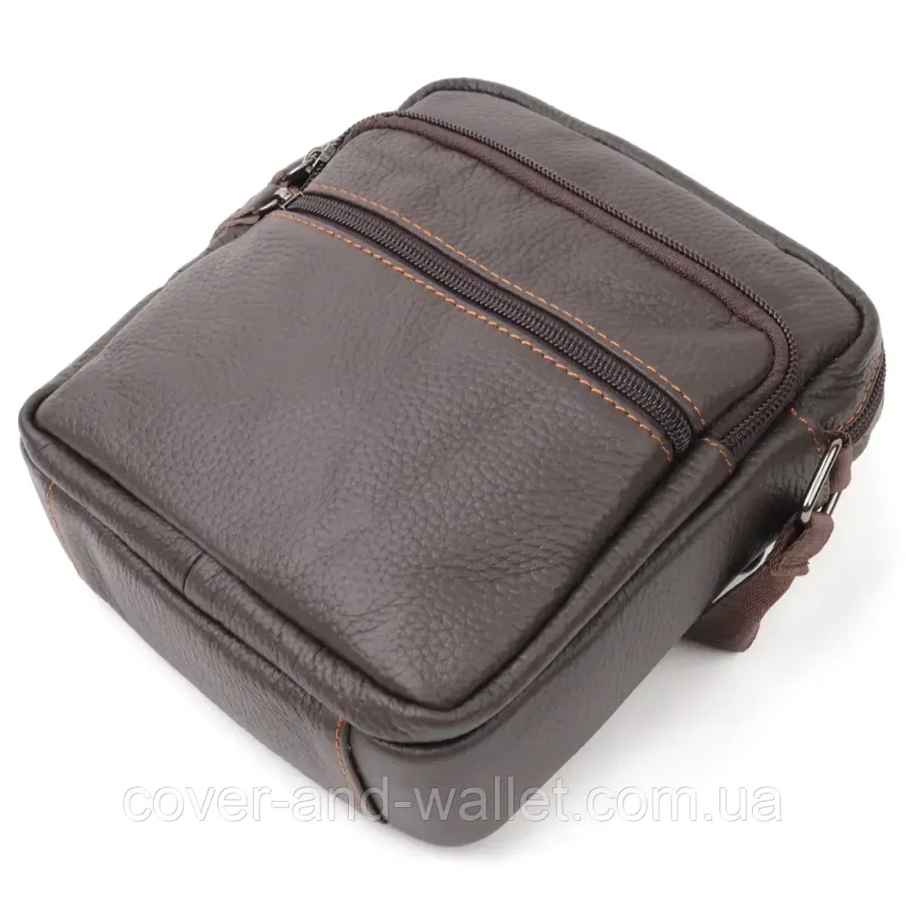 Компактна чоловіча сумка на плече з натуральної шкіри VIntage Київ - фото 5