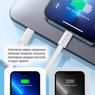 Дата кабель USB-C to USB-C 1.0m 60W 3.0А grey ColorWay (CW-CBPDCC061-GR) Винница - изображение 7