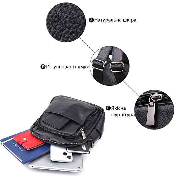 Лаконічний жіночий рюкзак з натуральної шкіри Vintage 23062 Чорний Київ