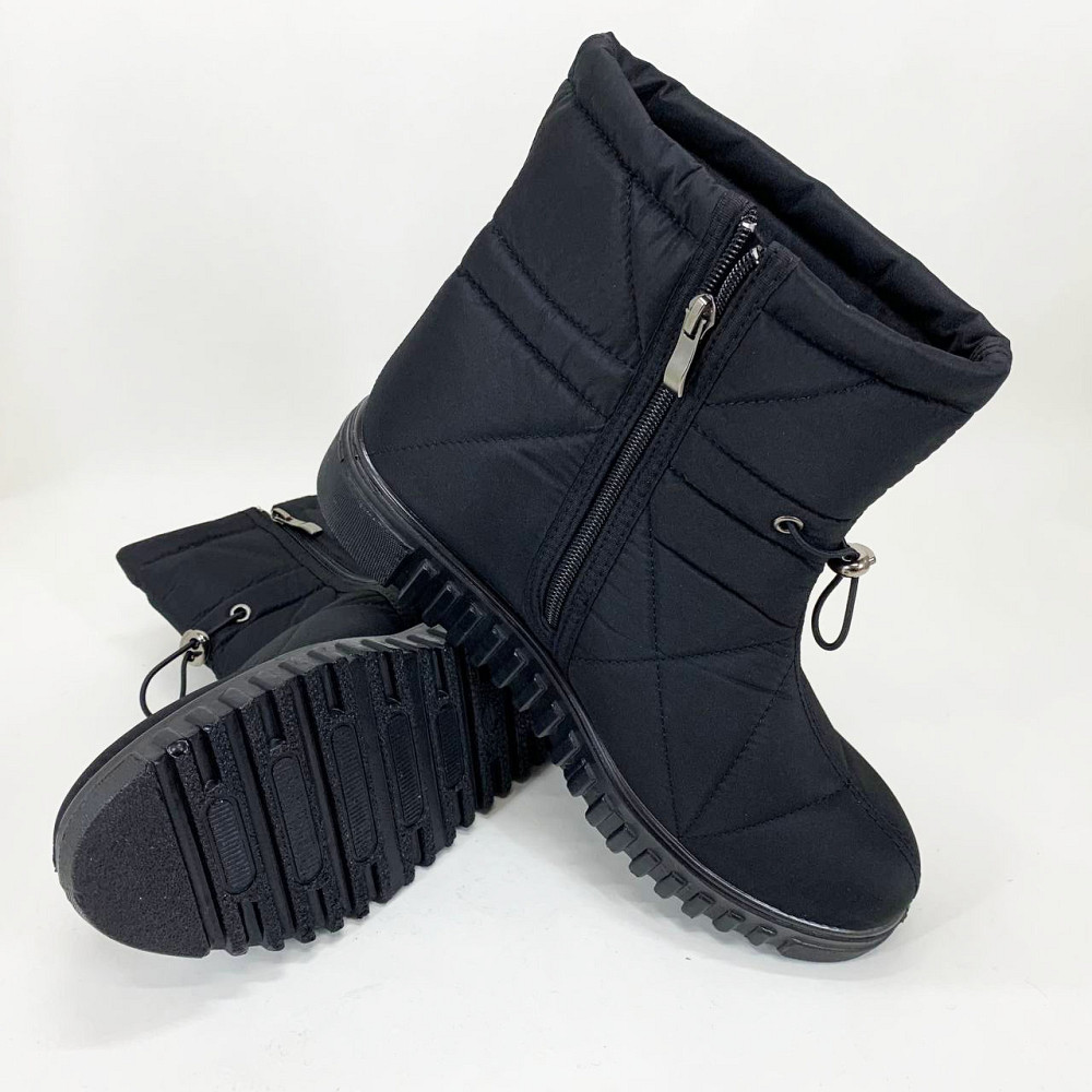 Дачні жіночі калоші, Уггі жіночі, Жіночі чорні зимові калоші Бурки суконні штучне хутро KC-43 Львів - фото 7