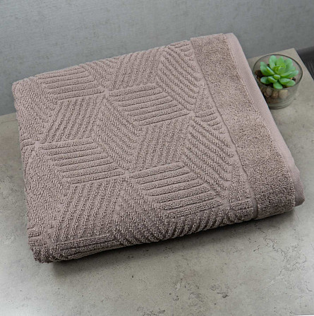 Махровое банное полотенце Уельс GM Textile 70х140см 500г/м2 (Шоколад) Сумы - изображение 1