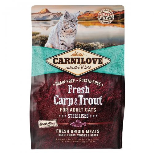 Корм сухой Carnilove Fresh Carp and Trout Sterilised for Adult Cats для взрослых стерилизованных и кастрированных кошек из карп Киев - изображение 4