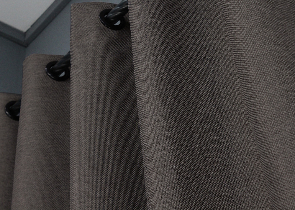 Комплект штор на люверсах VR-Textil Льон-блекаут Льон Мішковина 1160ш Сіро-коричневий 150х250см 2 шт (37-0141) Київ - фото 8