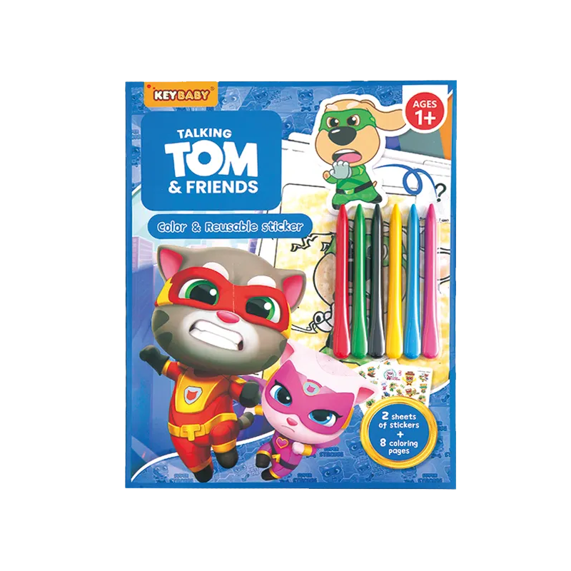 Дитяча книжка-розмальовка Keybaby з крейдою та наліпками для дітей від 1 року, у кольорі Blue Кам'янець-Подільський - фото 1