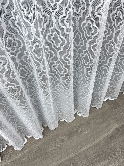 Тюль жаккард, цвет белый 1609т Киев - изображение 6