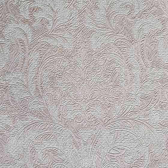 Шпалери метрові вінілові на флізелін Yuanlong Samsara східний малюнок вензелі завитки рожеві на молочному Київ