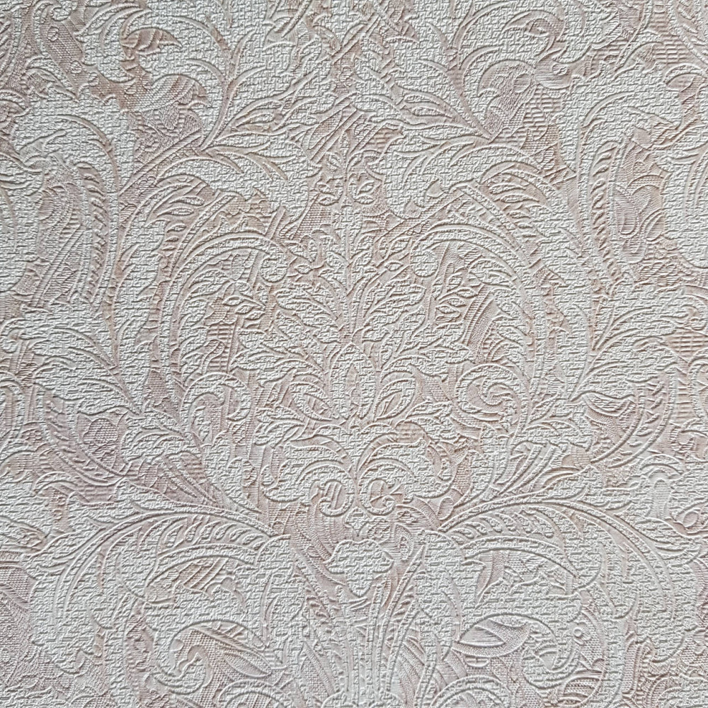 Шпалери метрові вінілові на флізелін Yuanlong Samsara східний малюнок вензелі завитки рожеві на молочному Київ - фото 3